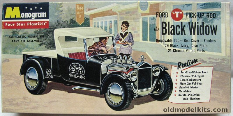 Monogram 1/24 The Black Widow Ford T Pick Up Rod, PC60-149 plastic model kit